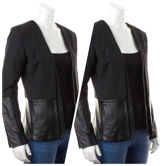 Parker Jackets & Blazers - Parker Lambskin Leather Detail Blazer